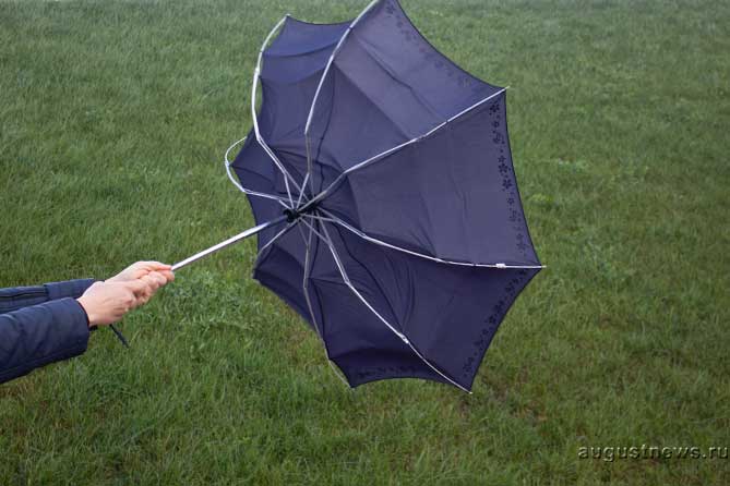 ветер вывернул зонт в руках