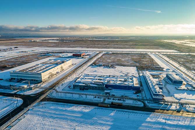 производственные площадки вОЭЗ «Тольятти» зимой