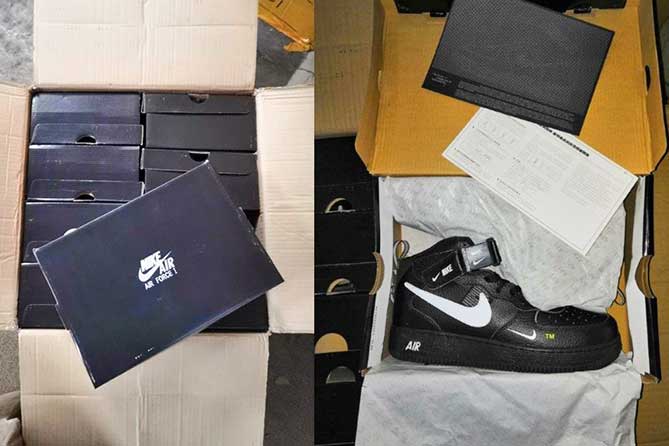 поддельная обувь Nike в коробках
