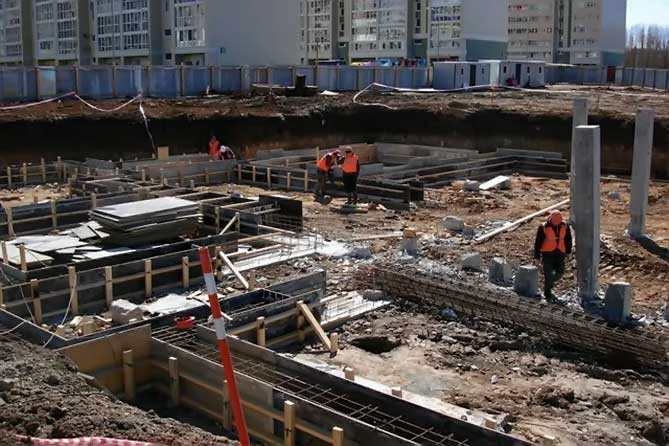 фундамент стройка площадка строитель строительство детского сада