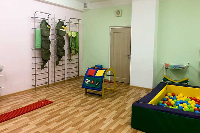 спортивный зал и сухой бассейн в детсаду "Алиса"