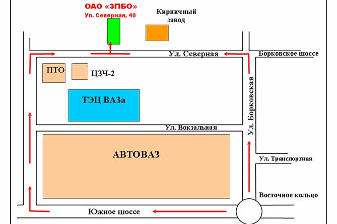 Карта автоваза с номерами корпусов