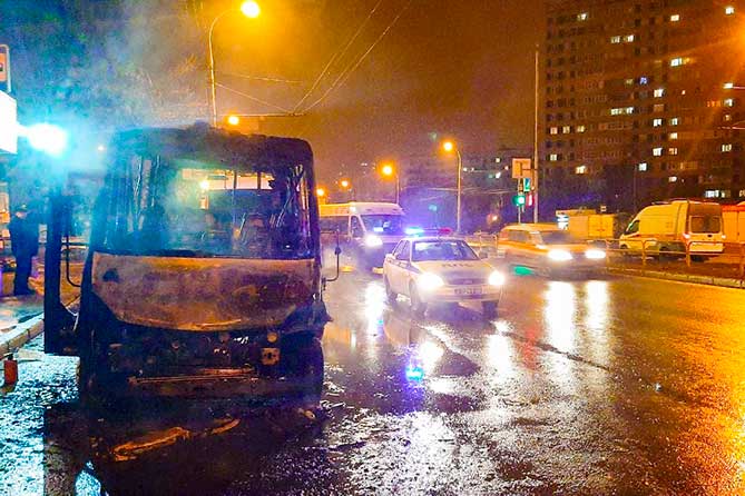 сгорел автобус в тольятти