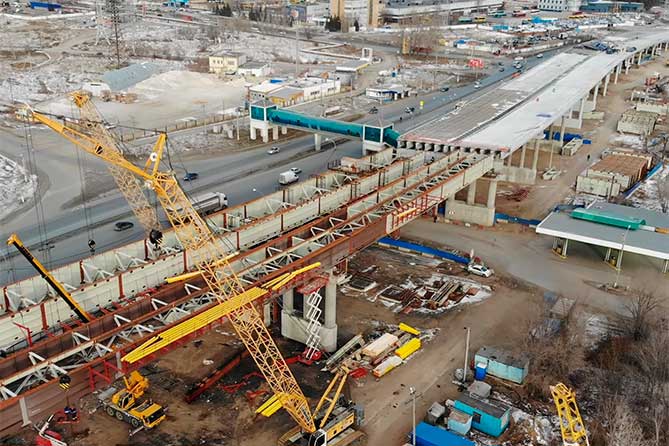 строительство развязки на трассе М-5 "Урал" 17 декабря 2019 года