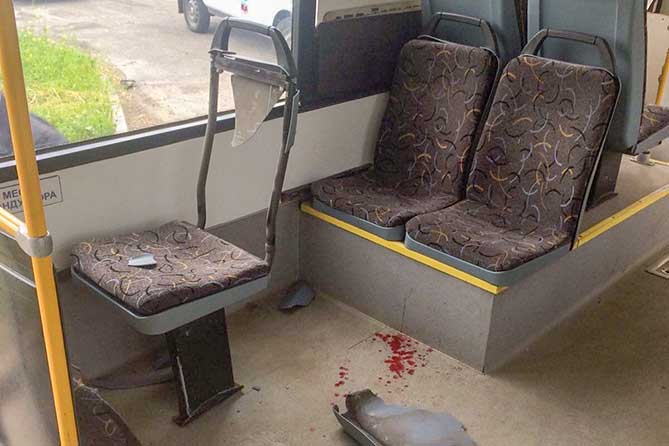 кровь в салоне автобуса