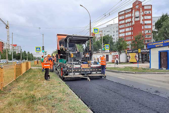 ремонт дороги на улице Автостроителей