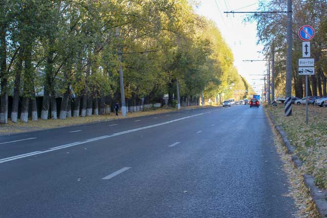 отремонтированный участок дороги на улице Дзержинского