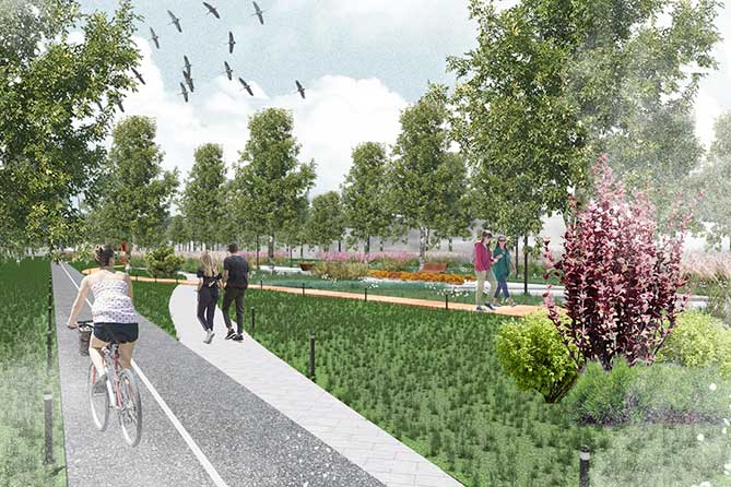 проект велодорожки в эко-парке в Шлюзовом