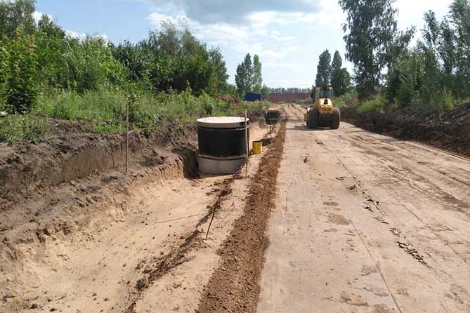 строительство двухполосной дороги в микрорайоне Калина