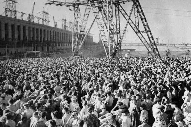открытие Жигулевской ГЭС 10 августа 1958 года
