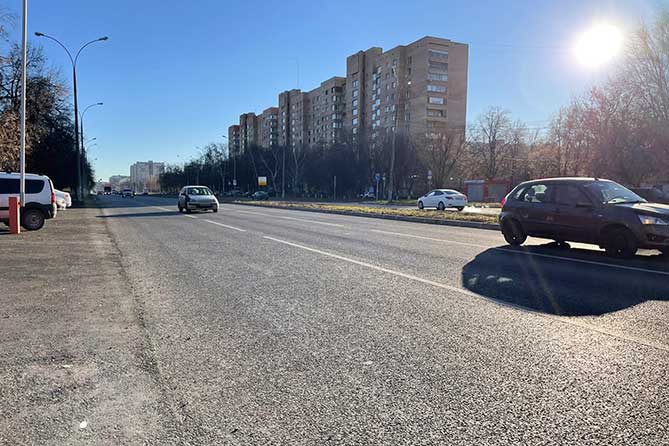 отремонтированная дорога на улице Фрунзе