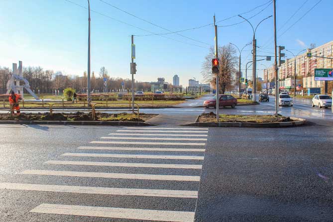Ремонт дорог в Тольятти завершается пешеходный переход на улице Фрунзе
