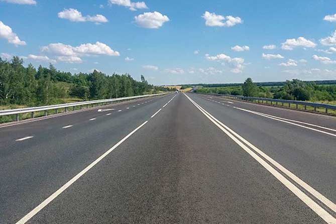 капитально отремонтированная дорога на подъезде к Ульяновску