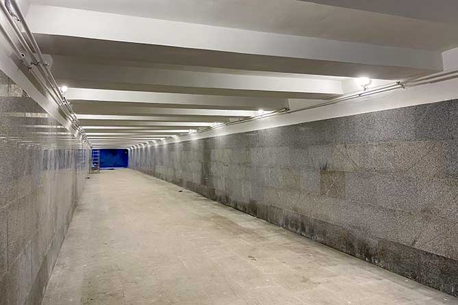 отделка стен в подземном переходе 29-05-2022