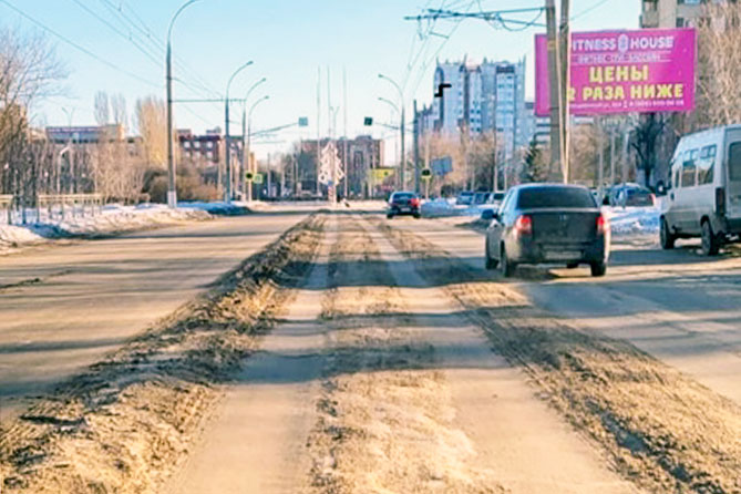 колейность на Приморском бульваре