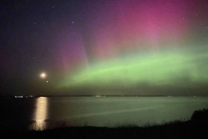 северное сияние в Ягодном