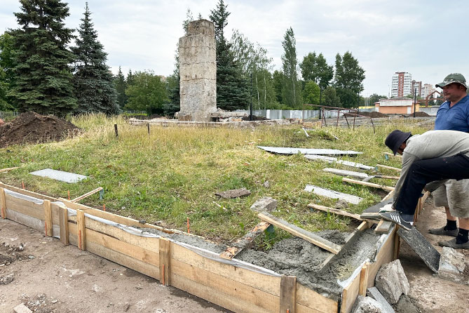 ремонтные работы в парке Центрального района