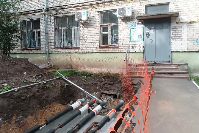 труба 75 квартал ремонт теплосеть подъезд перекладка теплосетей возле дома