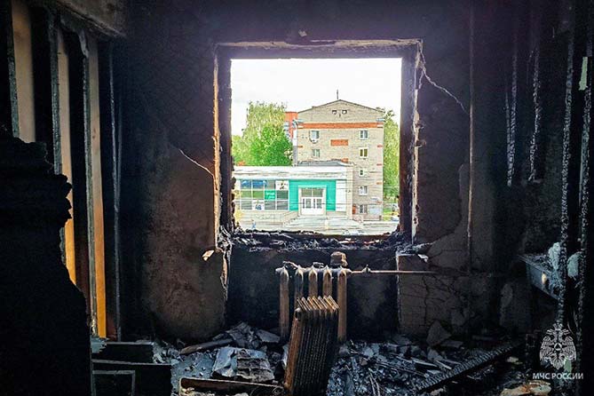 выгоревшая комната