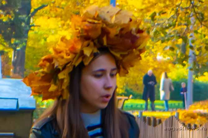 венок из желтых листьев