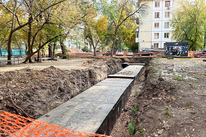 реконструкция теплосетей в 75 квартале