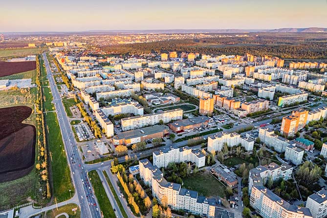 вид на город сверху