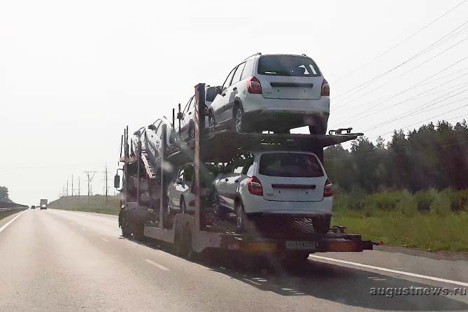 автомобили Лада на автовозе