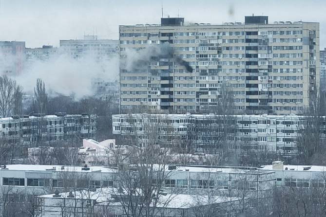 дом ленинский проспект пожар дым 25-01-2024 пожар в доме