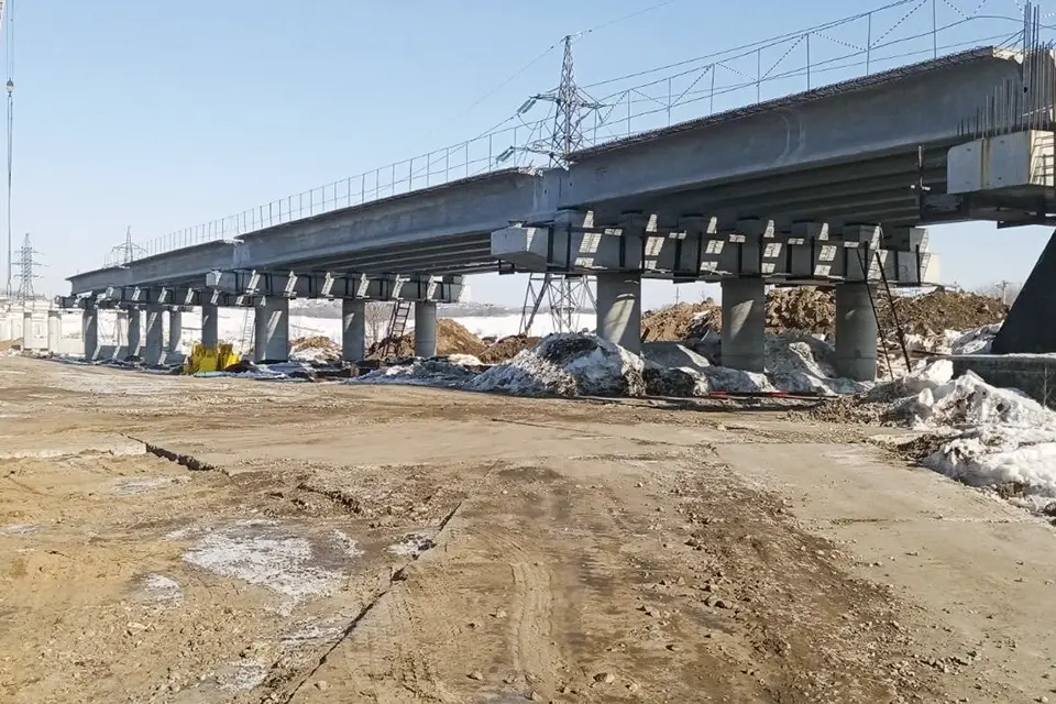 стройка мостового перехода на М5