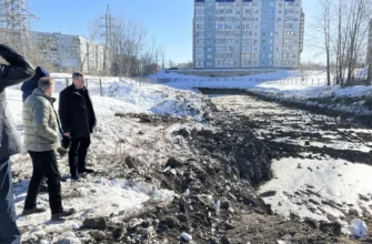 подтопляемая территория во время паводка