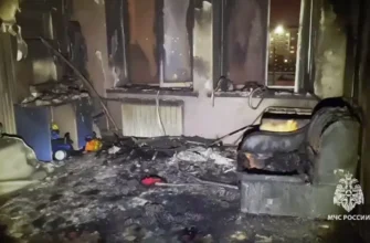 комната после пожара