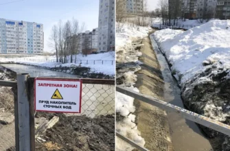 пруд-накопитель талых вод на Гидротехнической