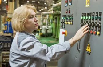 женщина работает в цеху по производству коробок передач