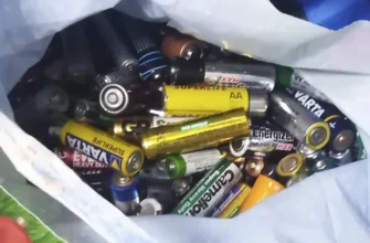 отработанные батарейки в пакете