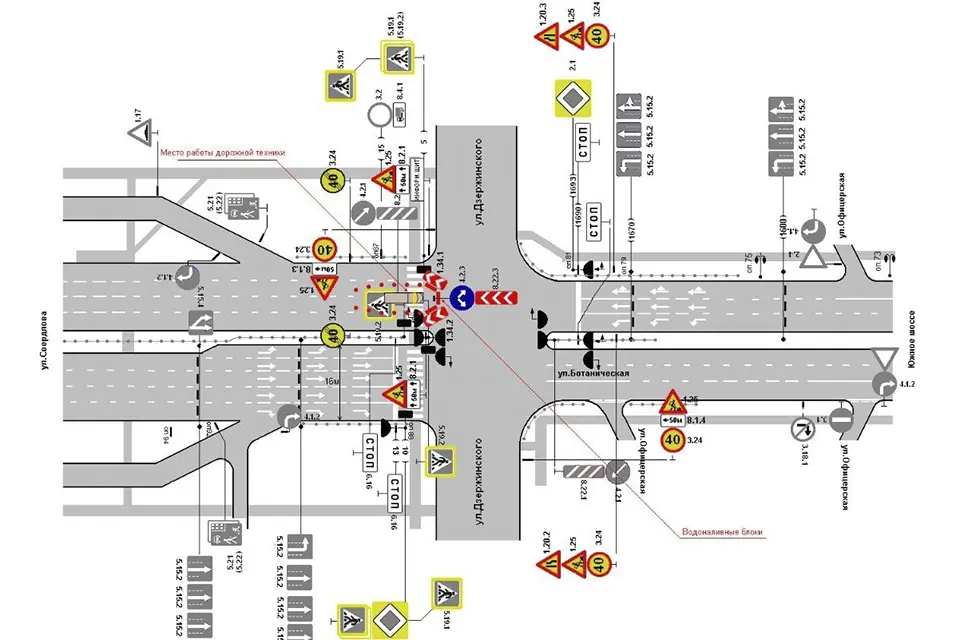 схема движения на участке дороги