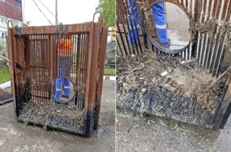 мусор после чистки канализации