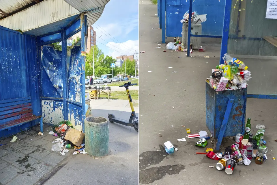 мусор на остановках
