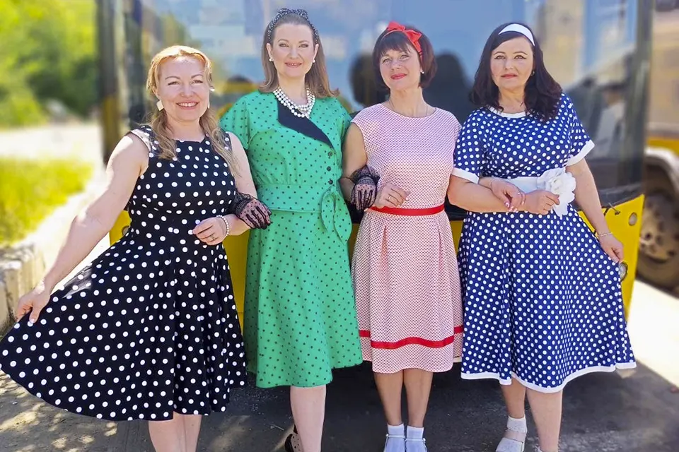 участницы акции Ретромаршрут