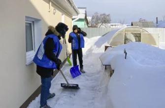 волонтеры победы чистят снег