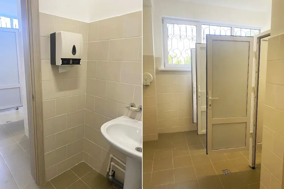 отремонтированный санузел в школе