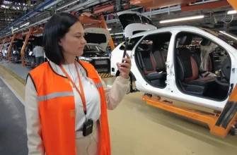 женщина пришла на экскурсию на автоваз