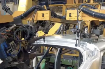 робот собирает кузов