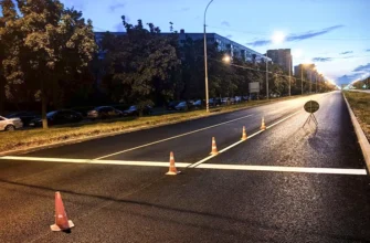 нанесение разметки на проезжей части