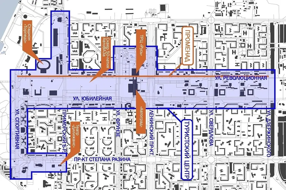 схема туристского центра города