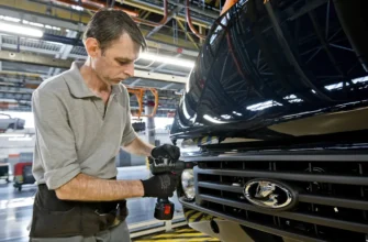 рабочий автоваза на сборке автомобиля нива