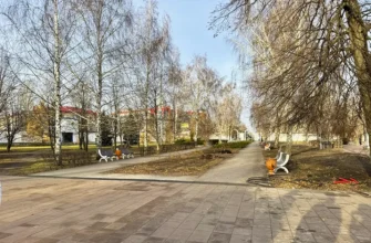 аллея в парке Центрального района осенью