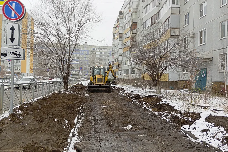 ремонт тротуара на улице Железнодорожной