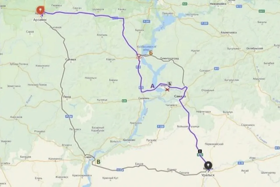 схема объезд участок м5 1 схема объезда 1