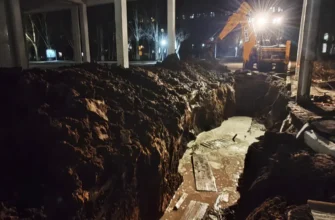 порыв трубопровода на улице Ворошилова