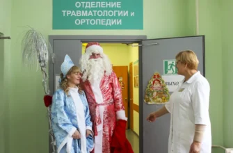 Дед Мороз и Снегурочка в детской больнице